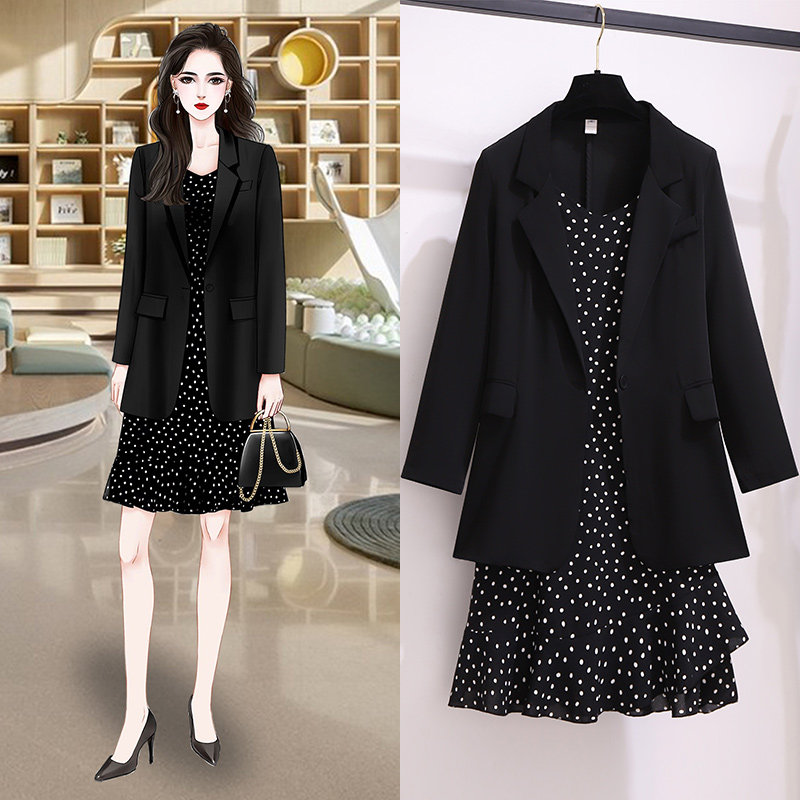 High-quality fried street suit female fishtail mid-length suspender skirt 2022 spring new style slimming two-piece suit