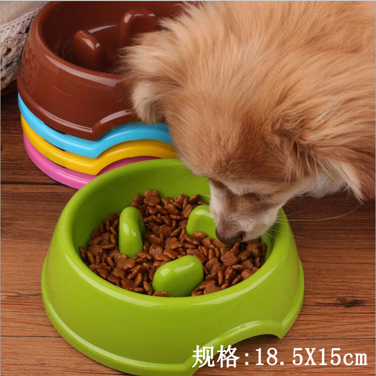 Thức ăn chậm chống mite bát thức ăn cho mèo và thức ăn cho chó bát Teddy Bomei Golden Retriever chó bát cơm chó bát bát vật nuôi - Cat / Dog hàng ngày Neccessities 	bát ăn cho chó to