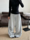 Strawberry Bear Original Relaxed Fit Jazz Wide-Leg Pants Floor-Length Sweatpants with Lettering Elastic Waist American Casual Pants