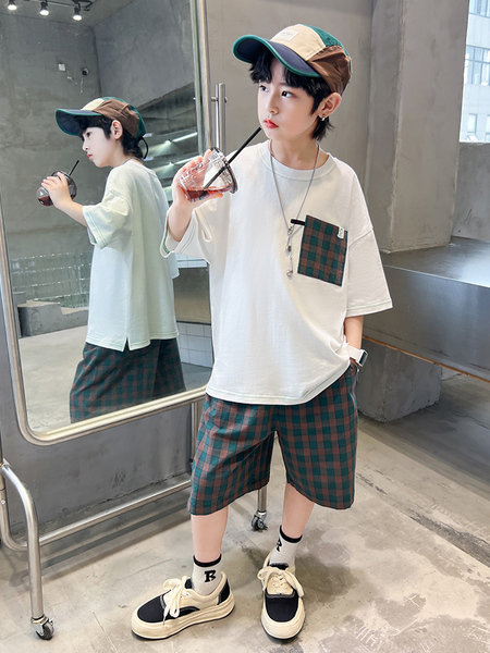 男童夏装套装2026新款夏季中大童短袖运动服儿童时髦洋气两件套潮 — 3