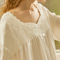 Chen Xiyuan Chuangchun Autumn Palace Wind Sexy Lace Pajamas Set Pullover Solid Color Knitted Cotton Home Clothes Women