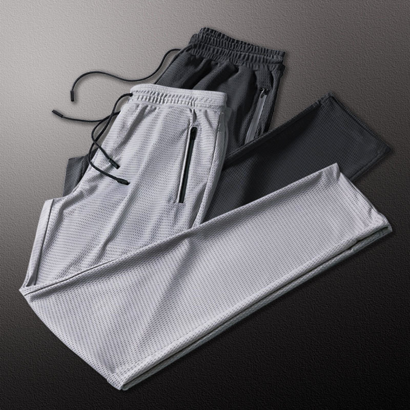 Summer thin glaze pants men's casual pants breathair-conditioned men's pants ultra-thin dry sweatpants