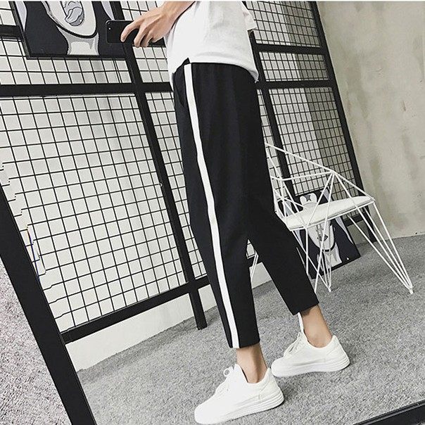 Tide Aberdeen literary and art male students small size casual pants Korean version of the leggings slim-fit small feet short S size nine-point pants