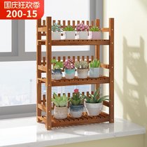 Anticorrosive wood balcony flower shelf shelf space multi-layer solid wood flower shelf indoor living room window sill meat rack