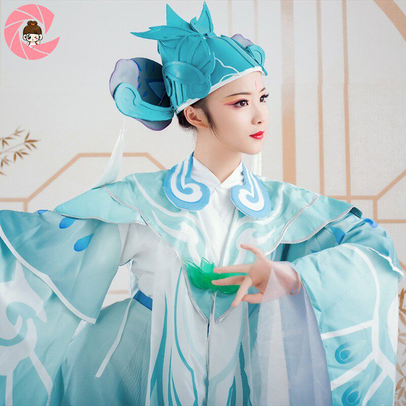 Wang's Upper official Guan Wan wishes Cos clothes ancient wind full of cartoon COSPLAY Costume Men And Women Hanfu Shoes Fan Pen