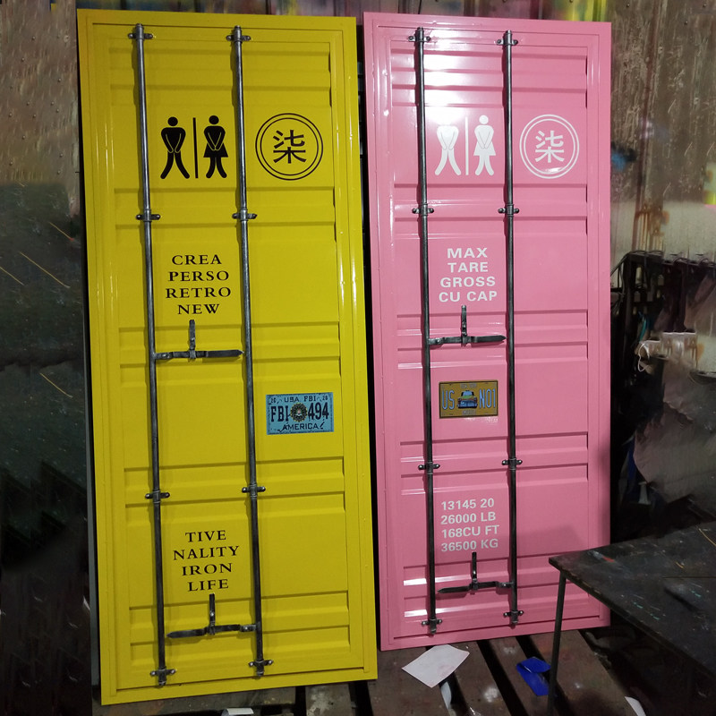 LOFT Iron Art Retro Industrial Wind Container Door Interior Makeup Room Door Creative Dining Room Bar Net Red Toilet Door