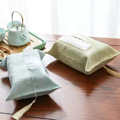 Chinese living room cloth tissue box home Square extraction toilet paper hanging bag cotton linen tissue towel bag paper towel bag