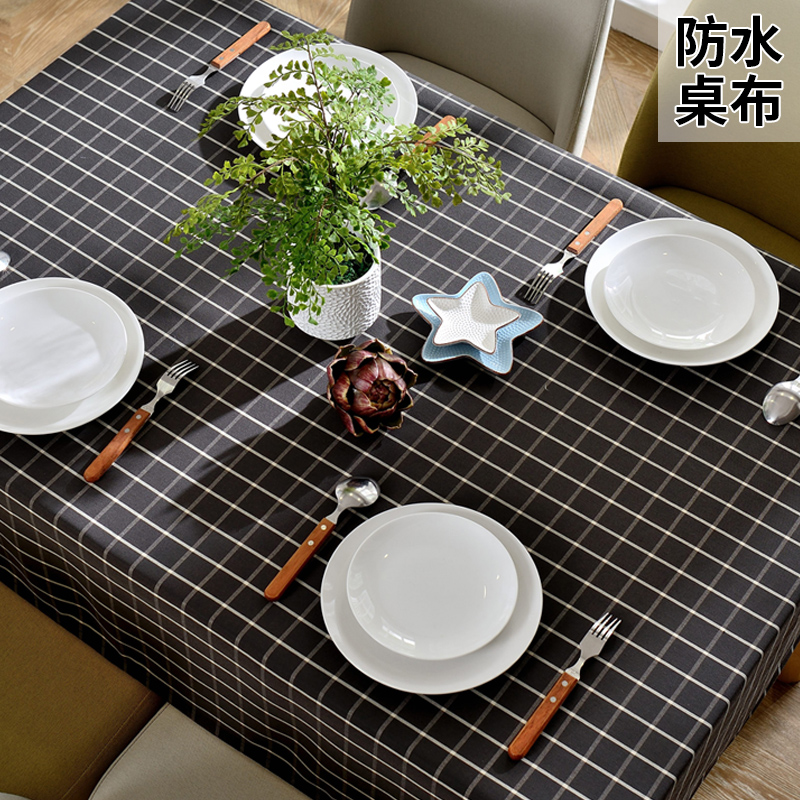 Black and white checkered table cloth small square grid mesh red table cloth black table cloth art waterproof and oil free of dirty and high level