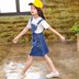 Trẻ em của chiếc váy cô gái kẹt denim váy 2018 mùa hè váy mới phiên bản Hàn Quốc của bộ đồ không khí dành cho trẻ em trong triều váy trẻ em lớn của 
