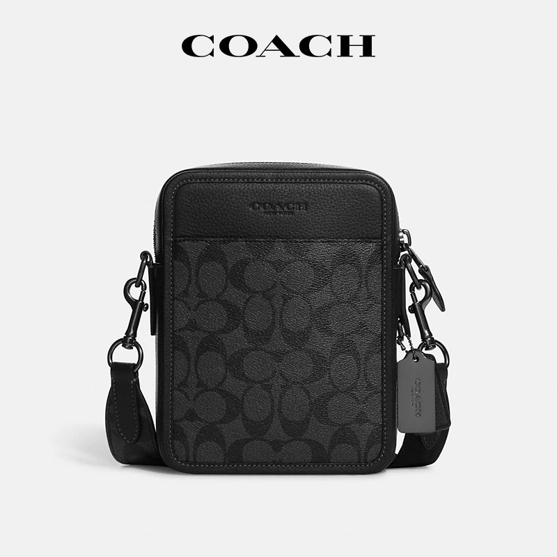 [In-Stock in China] Coach/Coach Single-Shoulder Phone Bag with Monogram Pattern, Trendy and Versatile Crossbody Bag, Gift for Boyfriend