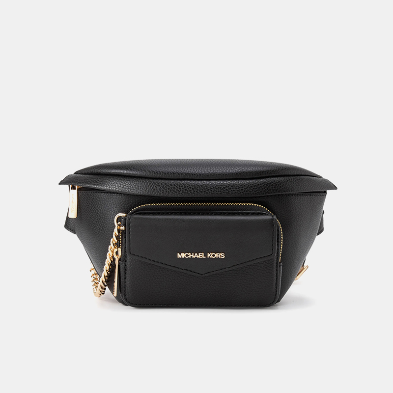 【In-Stock in China】Michael Kors Mk Waist Bag with Independent Card Holder, Unisex Shoulder Bag