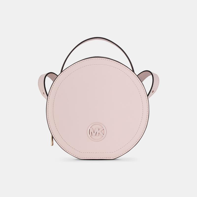 [in Stock Domestically] Michael Kors Mk Women's Bag, Round Cake-Shaped Bag, Pink Leather Handbag