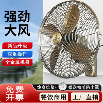 Retro Wall Fan, Antique Electric Fan, Metal Wall-Mounted Old-Fashioned Fan, Restaurant and Hotel Classical Oscillating Wall Fan, Commercial Use