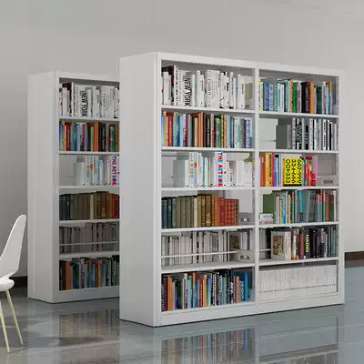 Steel bookshelf Library School bookstore Reading room Single and double-sided data rack File rack Book cabinet Iron bookshelf