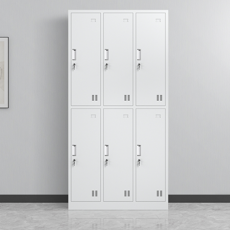 Steel six-door locker staff cabinet dormitory locker with lock factory shoe cabinet 4-door 6-door bathroom changing wardrobe