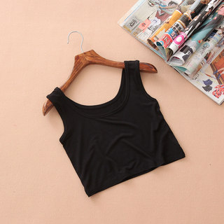 Xin red and blue modal half-length camisole women's short style yoga leaky navel inner wear sleeveless sexy slim summer