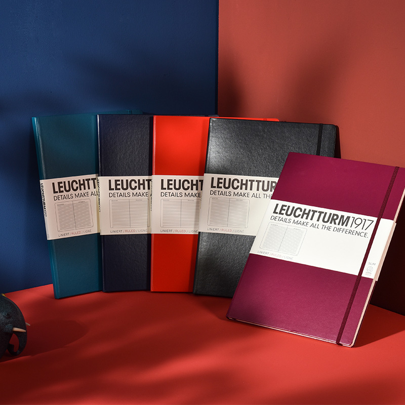 (Customizable)German Lighthouse classic series LARGE OPEN A4 hard leather notebook Business hand book horizontal grid dot grid paperback record book blank hard seal notepad LEUCHTTURM1917