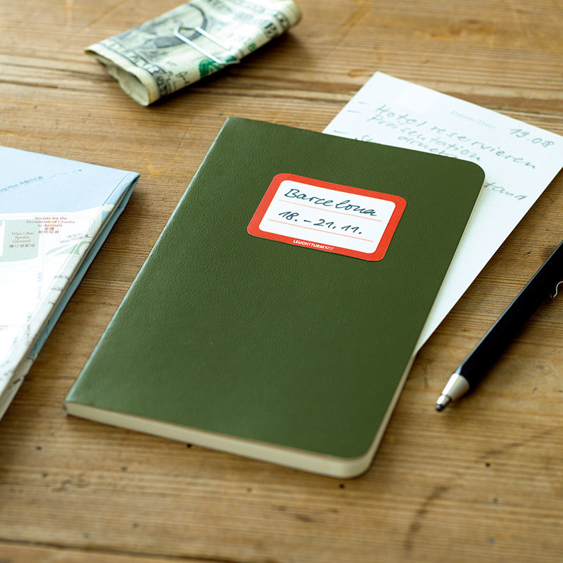 LEUCHTTURM1917 German Lighthouse notebook A6 soft leather ULTRA-thin portable notepad Business horizontal grid portable book Point grid paperback hand account checkered blank soft cover pocket book