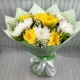 11 Желтого и белого хризантема смешанного букет c