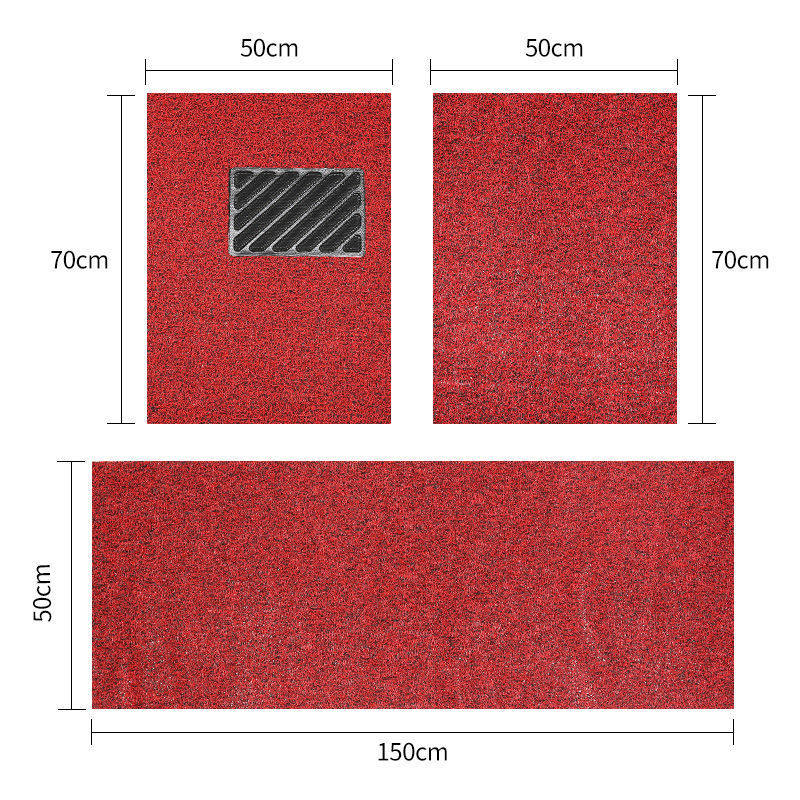 Universal Car Wire Loop Floor Mats Can Be Freely Cut for the Driver and Passenger Seats, Easy to Clean, Waterproof and Wear-Resistant Carpet Three-Piece Set