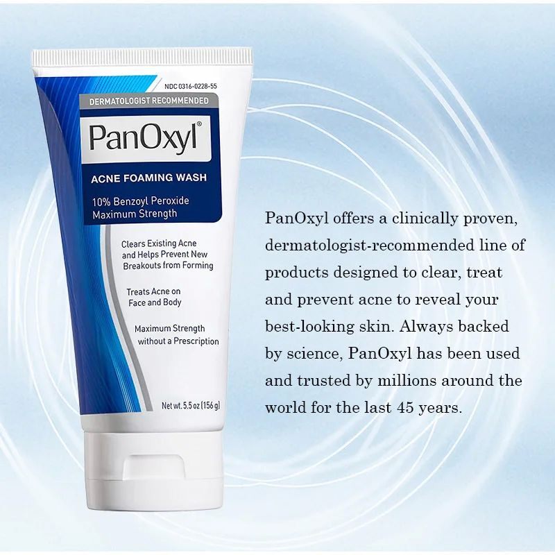 Предметы гигиены panoxyl acne facial foaming wash benzene peroxide deep clean brand