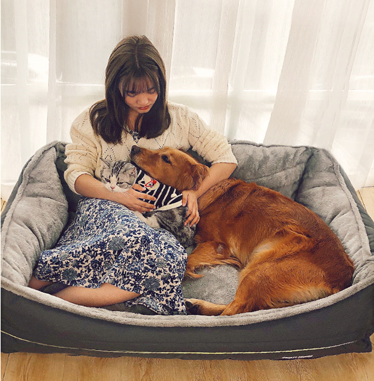 Dog kennel summer large dog golden retriever corgi border collie removable and washable dog dog bed sofa four seasons universal pet supplies