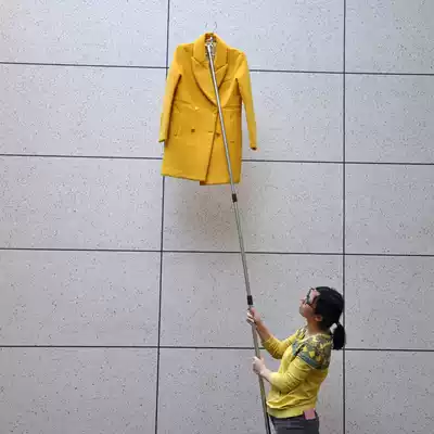 Thickened 3 m telescopic stainless steel extended clothes fork stick take clothes rod telescopic rod telescopic rod pick Rod detection sampling bar picking