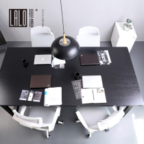 Lallo Cool Black Design Computer Desktop Desk Desk Home Simple Modern Nordic Conference Table Training Table