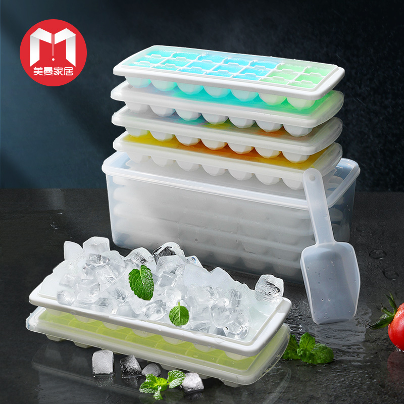 Japan imports ice cubes molds ice-making box big number with lid Ice Whisky Creative Ice Hockey Home Frozen Ice Cubes box