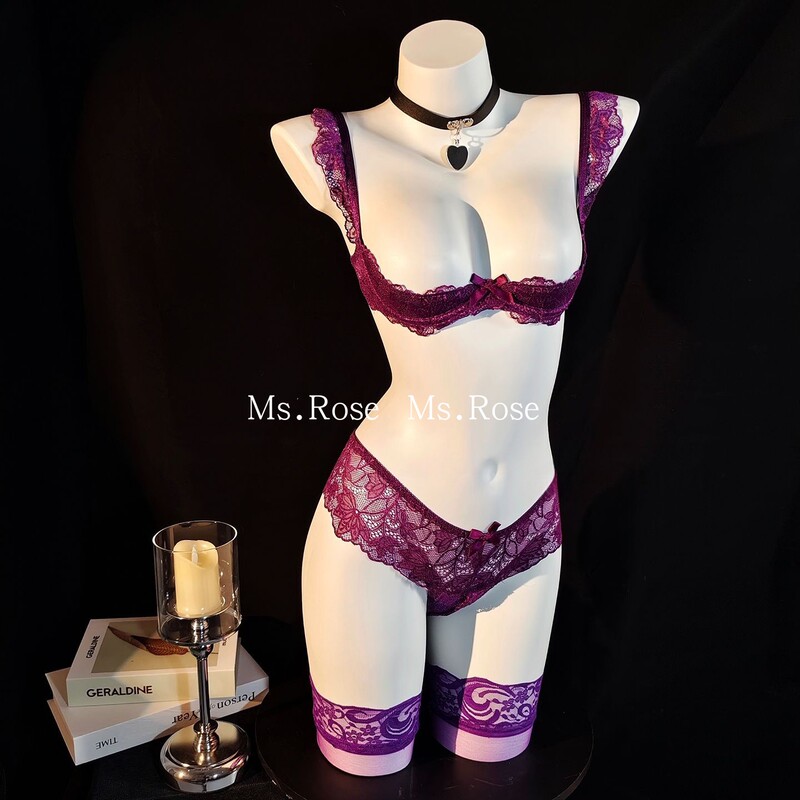 Ms. Rose Underwire Push-Up Sexy Purple Lace Exposed Chest Erotic See-Through Pure Desire Qq Lingerie Small Bust Looks Bigger Ms. Rose Underwire Push-Up Sexy Purple Lace Exposed Chest Erotic See-Through Pure Desire Qq Lingerie Small Bust Looks Bigger