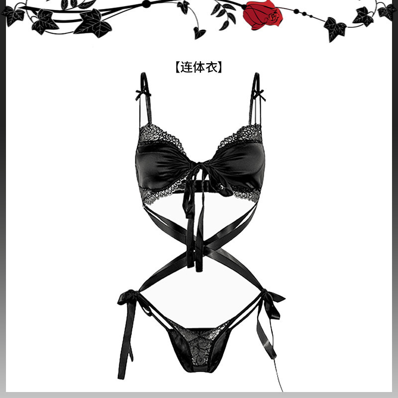 Ms Rose Sexy Lace Bodysuit Pure Desire Lace-Up Bra Cross Ribbon Three-Point Style Erotic Lingerie Ms Rose Sexy Lace Bodysuit Pure Desire Lace-Up Bra Cross Ribbon Three-Point Style Erotic Lingerie