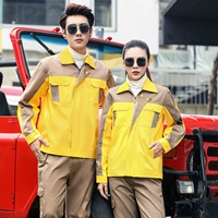 Хлопковый желтый лонгслив, коричневый комплект