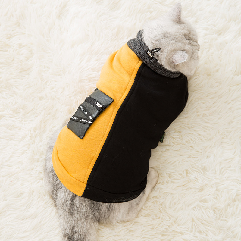 Net red Europe and the United States high collar overhead clothing cat clothes Blue Cat British short hairless cat thick warm spring and autumn clothes