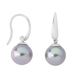 Xiamen+OU Spaine Pearl Majorica Grey Pearl Серебряные серьги 10 мм11845.03.2.000.010.1