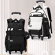 2025 New Model Trolley School Bag for Junior High School Boys, Large Capacity, Weight-Reducing, High Appearance Value, Suitable for Grades Three to Six, Can Be Used as a Backpack or Trolley