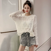 Phụ nữ mùa thu 2019 mới là chiếc áo len nữ rất phổ biến áo len nữ phiên bản Hàn Quốc ngoài đầu áo dài tay - Vòng cổ áo len