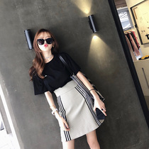 Hong Kong style suit female retro chic little man high foreign atmosphere light mature mature age thin temperament short skirt two-piece summer