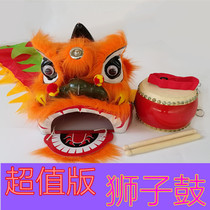 Children lion dance props supplies Lion drums gongs and drums 8 inch 10 inch 10 inch lion head children gifts festive Foshan