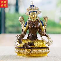 Green Buddha statue piece of precision copper-grade pure copper-gift for Tibetan Buddha taught flower household tissue