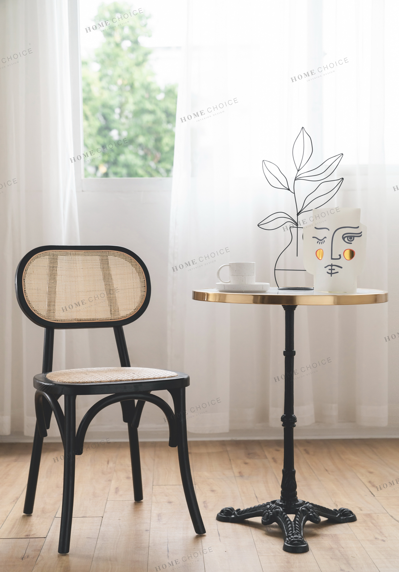 Moisturist home retro solid wood rattan chair home modern minimalist rattan choreography chair by back chair sloth rattan chair ins