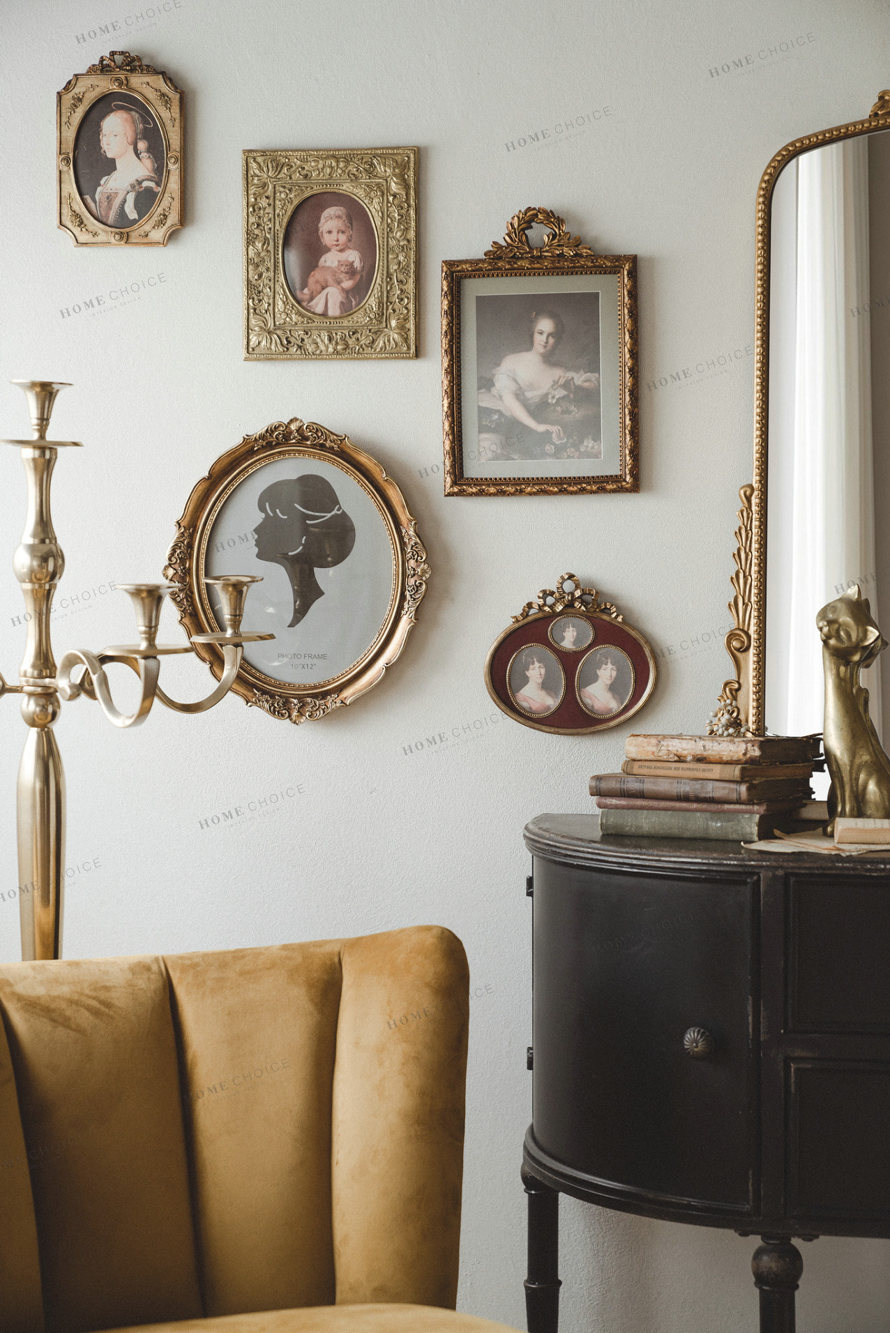 Runjia Home American Vintage Homestay Living Room Bedroom French Frame Internet Red Gold Carved Desktop Decor Photo Frame