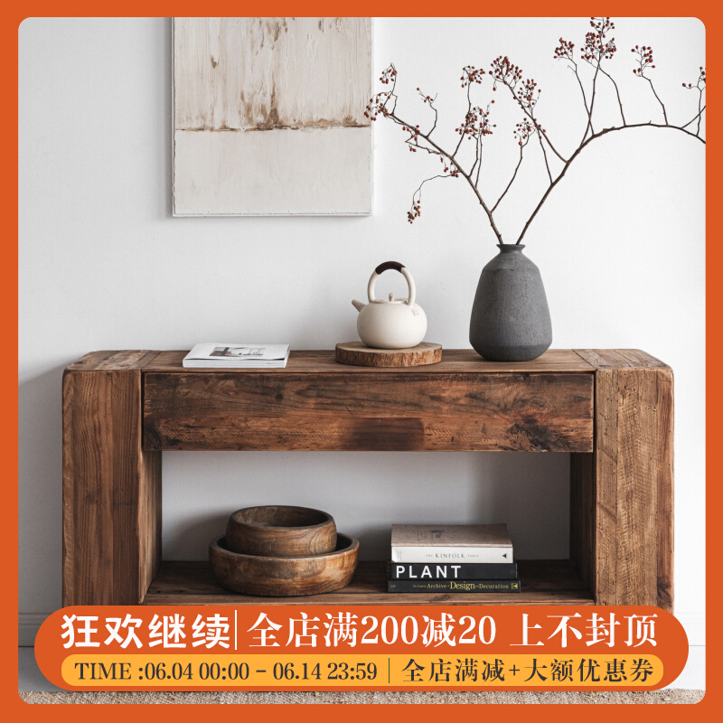 Moisturist Home Comeback Ancient Pine Wood Xuan Guan Cabinet Tea Water Cabinet Solid Wood Minima Barrier shelf minimalist Drawer Side Cabinet