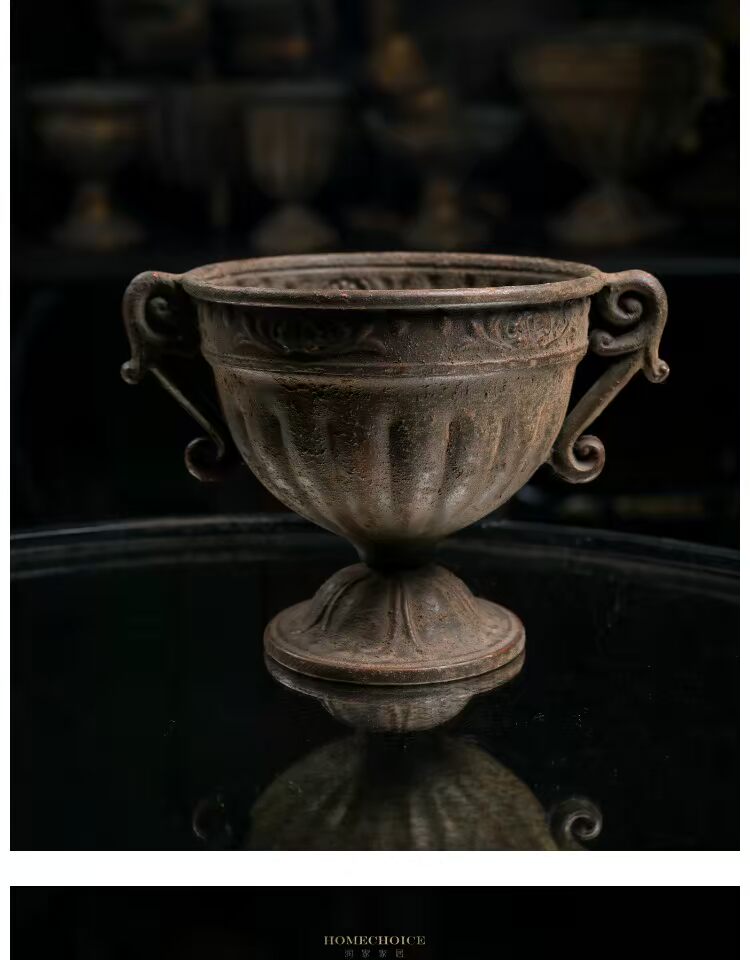 Runjia nhà màu gỉ sắt nghệ thuật màu cũ retro nhiều phong cách cổ bình hoa - Vase / Bồn hoa & Kệ chậu cây hình chữ nhật