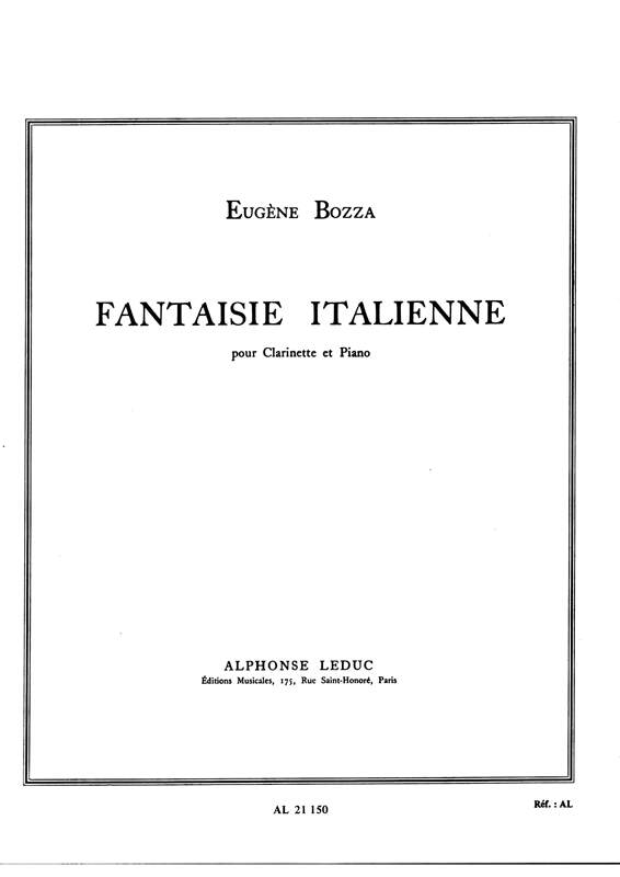 【Clarinet Solo Piece】Bozza - Fantaisie Italienne