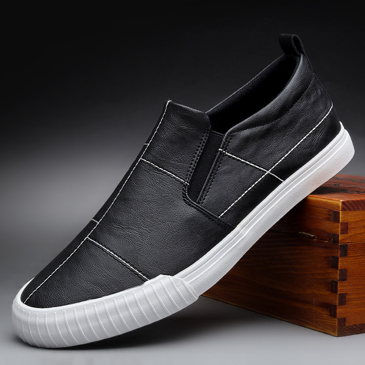 Tide shoes in the spring of 2023 new men's shoes lazy one - foot men's leisure English leather shoes trend and board shoes