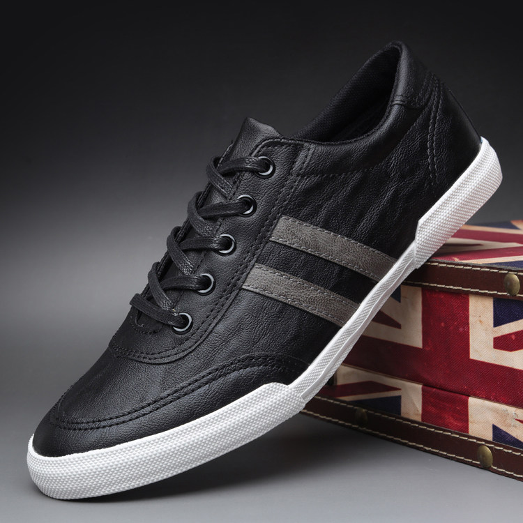 2022 autumn new men's shoes low-top trend all-match soft bottom breathable skateboard shoes casual British leather shoes lace-up trendy shoes