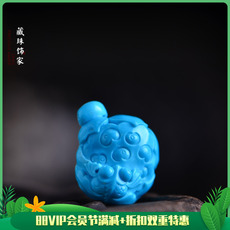 аксессуары для шеи 藏珠饰家 天然原矿绿松石苏工精雕吊坠 荷趣