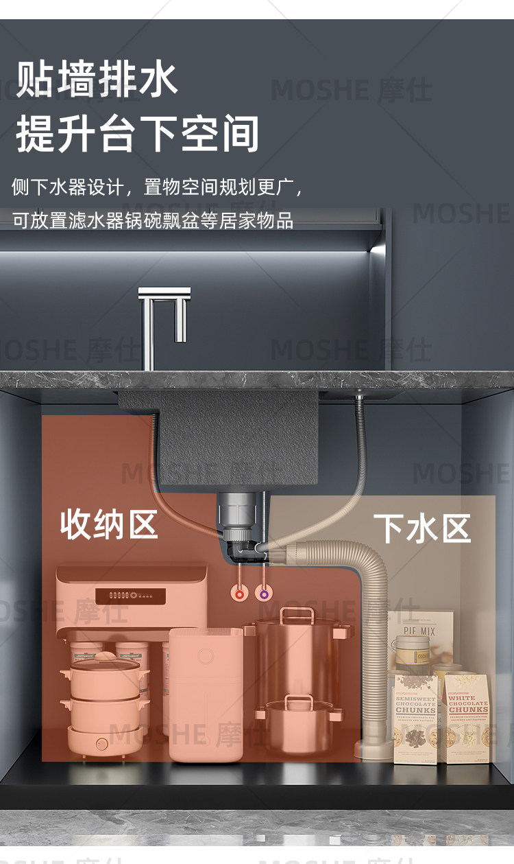 Мойка двойная 德国拉丝隐藏式洗杯器304不锈钢水槽咖啡奶茶店中岛吧台迷你单水槽 Moshe