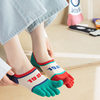 Five-Toe Socks for Women, Split-Toe Letter Socks, ins Pure Cotton, Odor-Resistant, Versatile for Spring and Autumn, Silicone Non-Slip, No-Show Socks