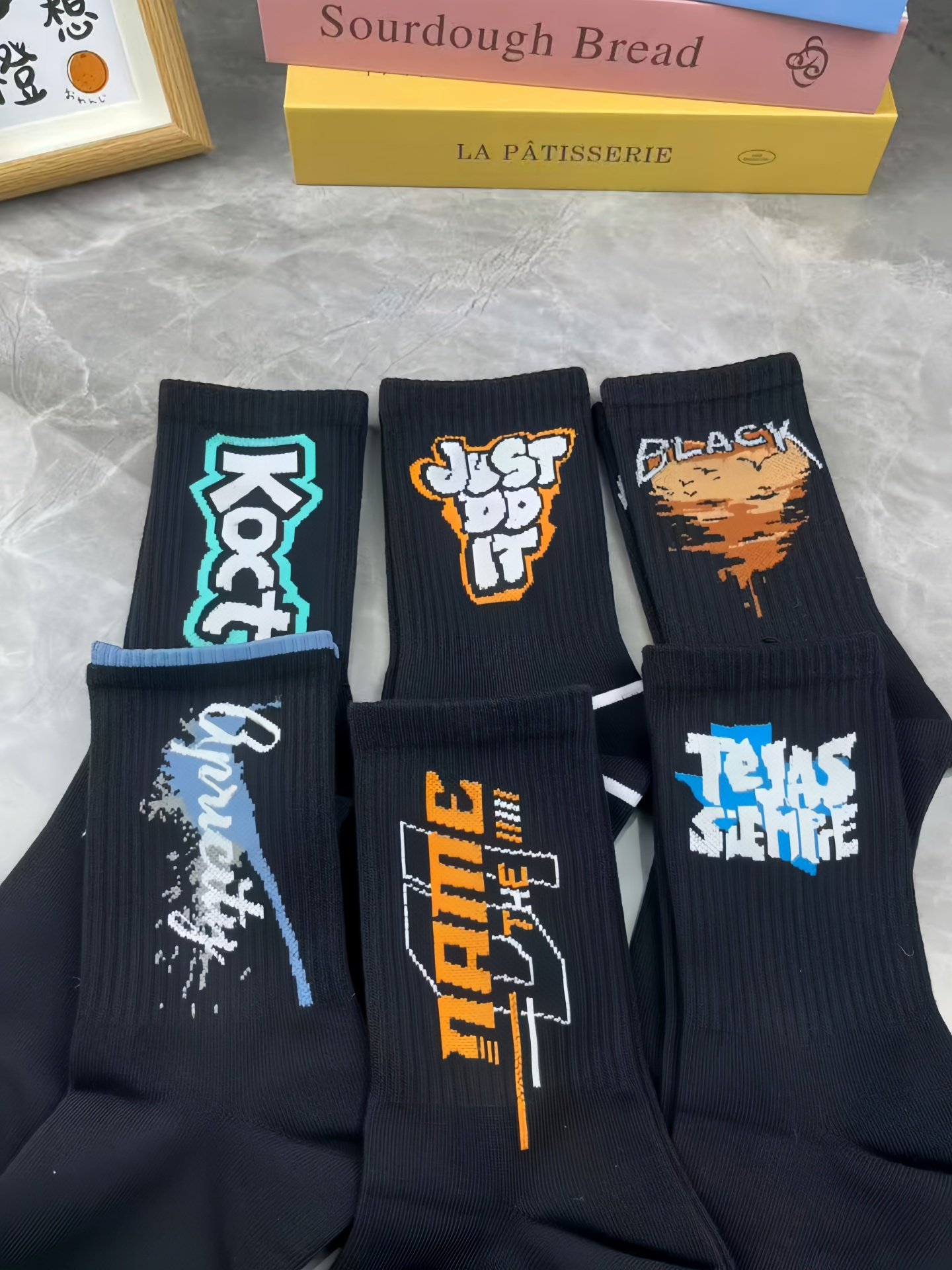 Black Socks for Boys, Pure Cotton Mid-Calf Socks, Winter 2025 New Style, Boys' Sports Long Socks, Basketball Trendy Socks